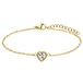 Lucardi Dames Stalen goldplated armband vintage wit hart