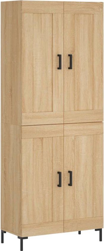 vidaXL Hoge kast 69,5x34x180 cm bewerkt hout sonoma eikenkleurig
