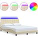 Maison Exclusive - Cadre de lit sans matelas, modèle "Hanko", couleur crème, 140x200 cm, rembourré