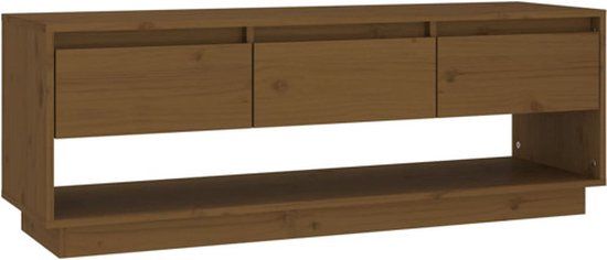 vidaXL Tv-meubel - 110,5x34x40 cm - Massief Grenenhout - Honingbruin