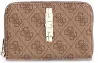 GUESS Yvonne Logo SLG Medium Zip Around Wallet Latte Logo Lichtbruin