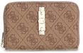 GUESS Yvonne Logo SLG Medium Zip Around Wallet Latte Logo Lichtbruin