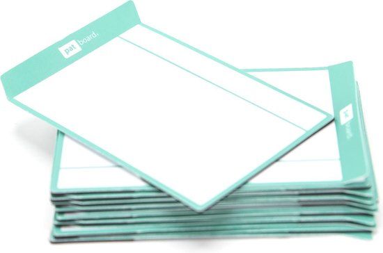 Set van 16 PATboard Taak Kaarten - Mintgroen | Herschrijfbare whiteboard magneten voor scrum, kanban en agile | 20x20x7cm