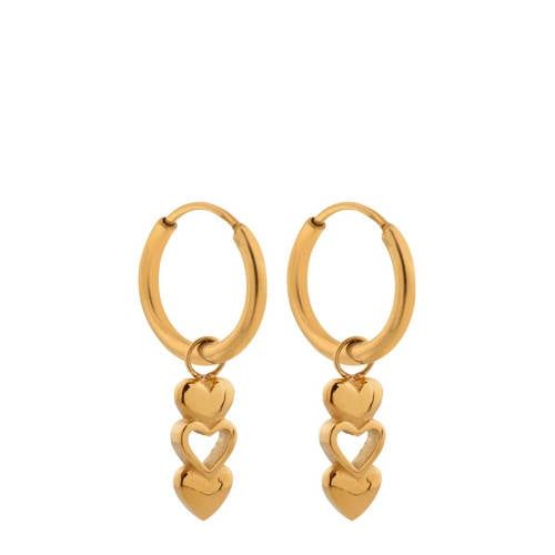 Label Kiki Kiki Label gold plated oorbellen Open Heart Hoops