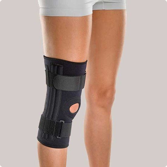 All4Fysio BraceID Kniebrace met baleinen - Zwart - Maat M - Universeel