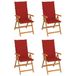 VidaXL Tuinstoel Terras Gecapitonneerde zitting Teak Rood