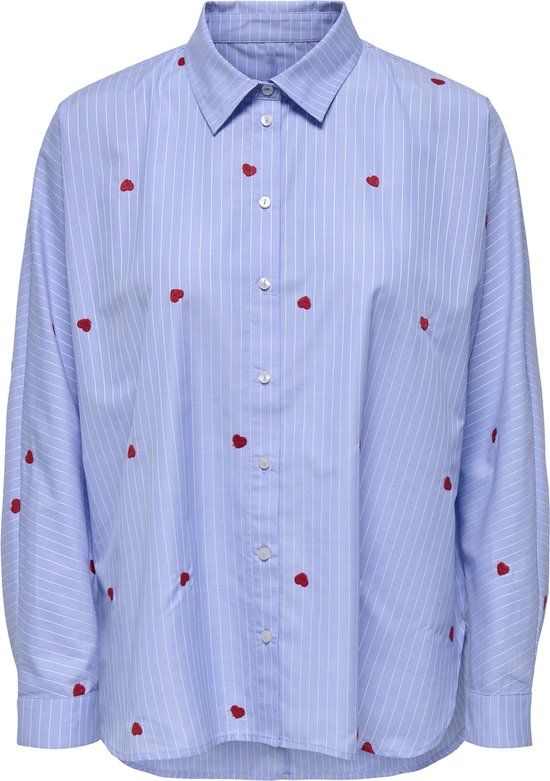 Only ONLNEW LINA GRACE LS STRIPE EMB SHIRT Longsleeve blauw L Dames
