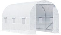 Outsunny Tunnelkas - PE, metaal - 445x200x200cm - Wit