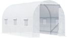 Outsunny Tunnelkas - PE, metaal - 445x200x200cm - Wit