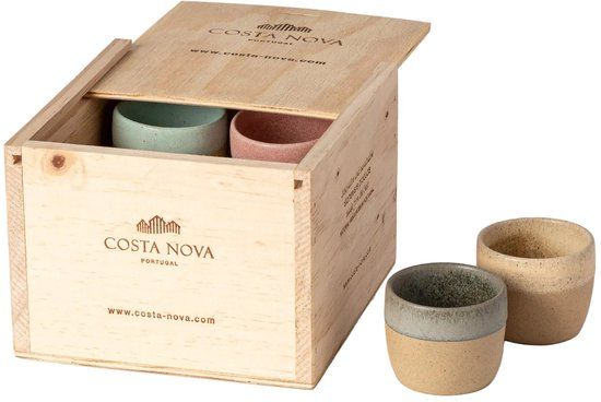Costa Nova Espresso Kopjes Arenito Multicolor 65 ml - 8 stuks - Gift box