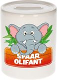 Bellatio Decorations Shoppartners Bv Kinder spaarpot Slurfie - met olifanten print - H9 cm - dieren spaarpotten - kinderen