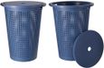 Storage Solutions Panier à linge avec couvercle - 2x - Bleu foncé - 35 litres - 40 x 52 cm - Plastique - Rond