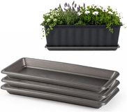 Plasticforte bac à plantes avec plateau de rétention d'eau - 3x - anthracite - rectangulaire - 39 x 18 cm