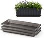 Plasticforte bac à plantes avec plateau de rétention d'eau - 3x - anthracite - rectangulaire - 39 x 18 cm