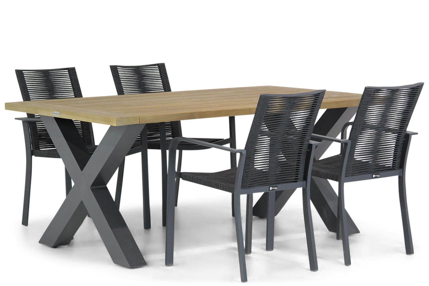 Santika Furniture Annisa/Cardiff 180 cm dining tuinset 5-delig
