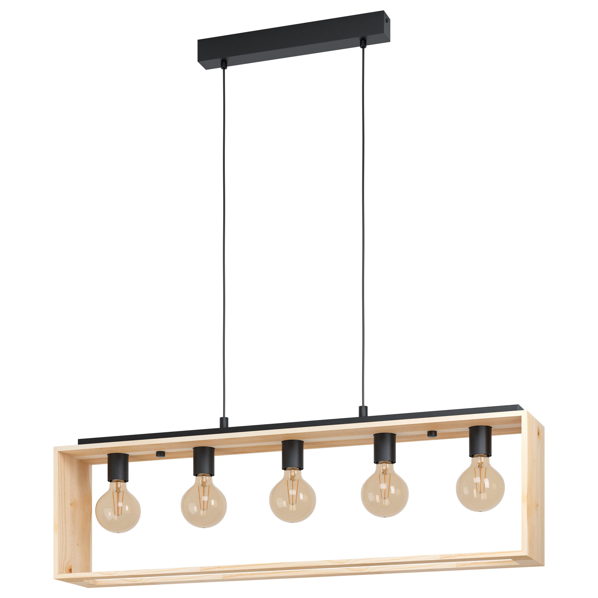 EGLO Famborough Hanglamp - Zwart - E27 - 100 cm
