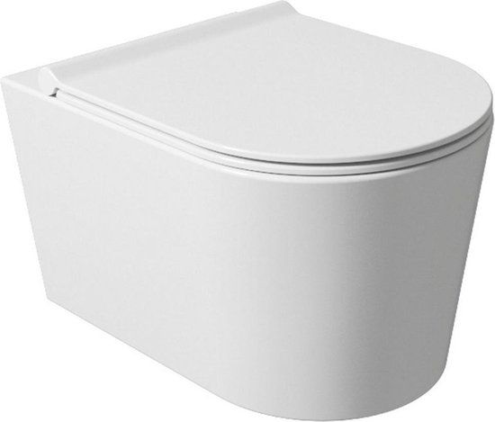 Salenzi Civita - Wandcloset - Hangend - Rimless - Mat Wit - 50x35x36.5cm - Excl. Zitting