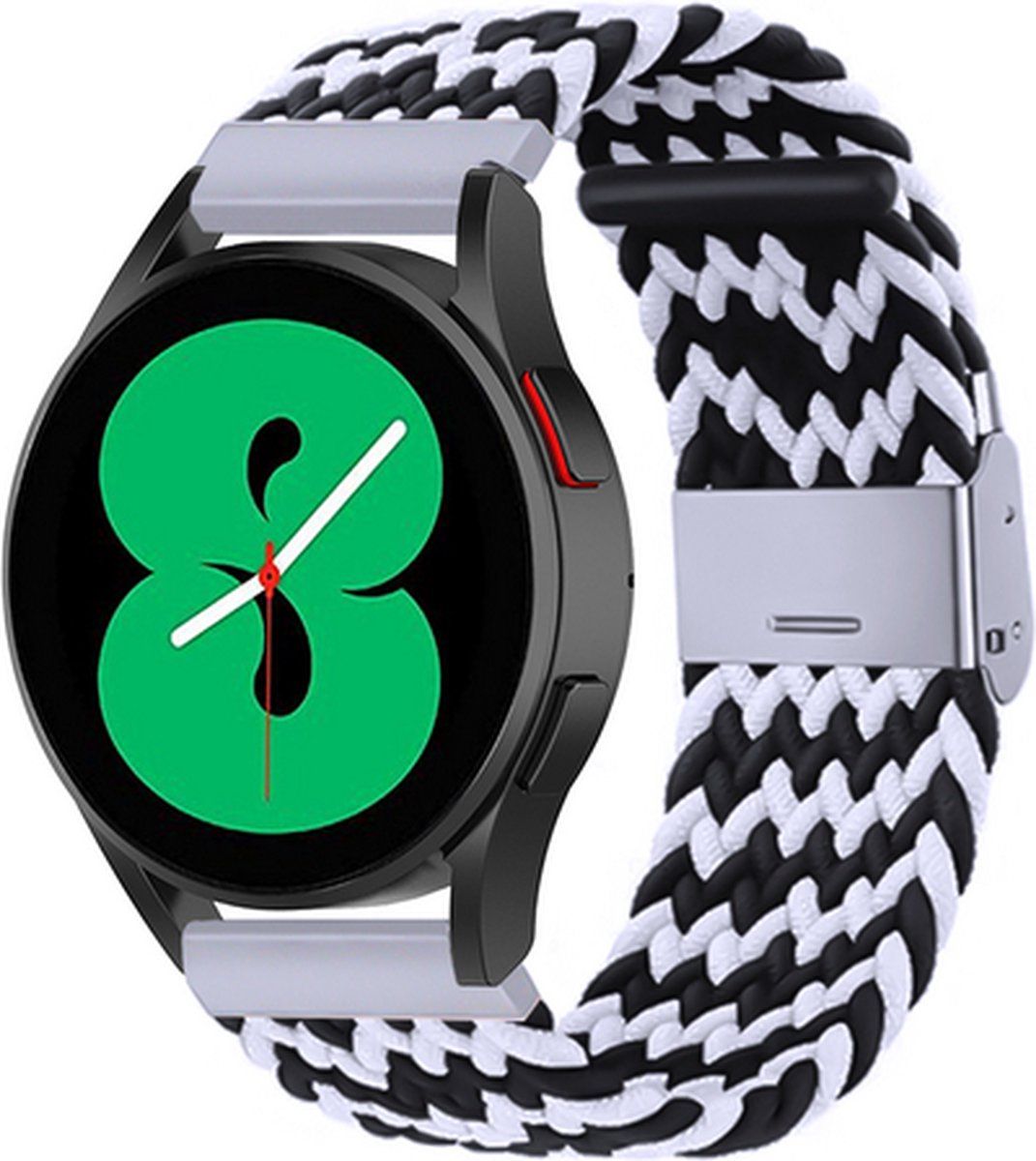 Qubix Braided Band for Garmin Venu / Sq / Sq2 / 2 plus - Black/White