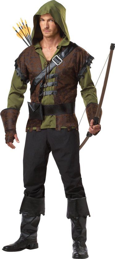 Robin Hood Kostuum Heren - Groen - Maat M