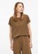 s.Oliver T-shirt en coton pour femmes à manches courtes et col rond - Marron - Taille 40