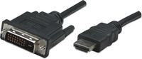 Manhattan 322782 HDMI-kabel HDMI - DVI Adapterkabel - HDMI-A-stekker - DVI-D - 24+1- 1.00 m - Zwart