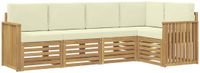 vidaXL Buiten bankenset 5 st Wit en crèmekleurig Polyester