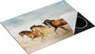 Chefcare Inductie Beschermer Drie Bruine Paarden - 75x50 cm - Multicolor