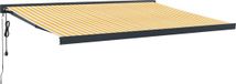 vidaXL Auvent rétractable 4,5 x 3 m Jaune et Blanc Polyester Aluminium