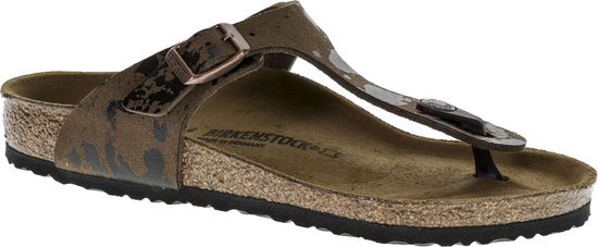 Birkenstock Gizeh Slippers - Maat 33 - Unisex - bruin/zwart