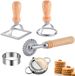 Lumehelbed Handels GmbH Set van 5 raviolisnijders - Raviolimakers met houten handvat - Set van 4 vormsnijders en 1 pastawiel voor het snijden van zelfgemaakte ravioli