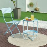 en.casa Tuintafel Sandefjord bijzettafel rond metaal 57,5xØ40 cm hemelsblauw