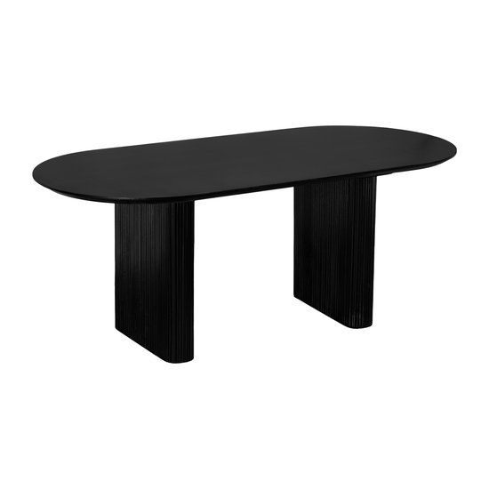 Lewis & Loft Eettafel Lynn - FSC®-gecertificeerd mangohout - Ovaal - 200x90 cm - Zwart