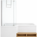 Jacob Delafon Pack Baignoire Bain Douche 160 X 90 Version Gauche Neo + Pare Bain Chromé + Tablier De Baignoire Installation En Niche