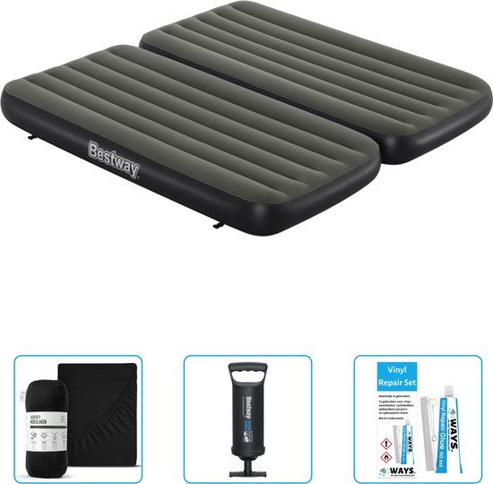 Bestway Luchtbed - 1-Persoons - 99x188x25cm - Donkerblauw - Inclusief Pomp & Hoeslaken