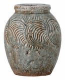 Bloomingville Damian Deco vaas Urnvormige vaas Terracotta Groen, Grijs