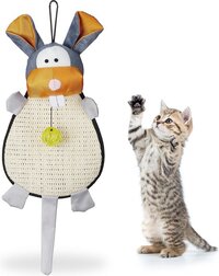 Relaxdays Krabplank Kat - Sisal - 55x22x10 cm - Grijs/Crème/Oranje