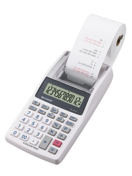 Sharp EL-1611V Rekenmachine - Grijs - 12 Digit - 4x AA Batterij