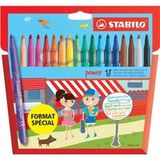 STABILO Power feutres pointe ronde, 18 pièces en étui en carton