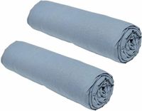 TODAY Essential Set van 2 hoeslakens, 140 x 190 cm, tweepersoons, 100% katoen, denim