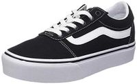 Vans Ward Platform Canvas, Dames Laag, Zwart (Canvas) Zwart/Wit 187), 41 EU (7.5 UK)