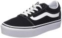Vans Ward Platform Canvas, Dames Laag, Zwart (Canvas) Zwart/Wit 187), 41 EU (7.5 UK)