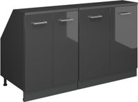 Vicco Rion Enfilade pour mur incliné – 140 cm Set de 2 corps de meuble 60 cm profondeur Anthracite Brillant