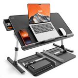 SAIJI Laptopbedtafel, in hoogte en hoek verstelbaar, opvouwbaar met lade