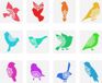 12pcs pochoir oiseau 15x15cm