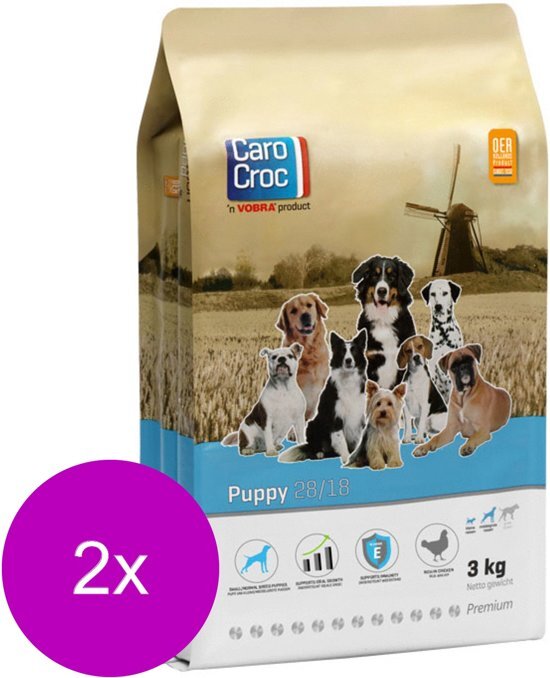 CAROCROC Puppy Gevogelte&Rijst - Hondenvoer - 2 x 3 kg
