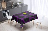 Bonamaison Tafelkleed, Anti-Mold, Sneldrogend, Waterdicht, 100% Polyester Tafellaken, Paars, zwart, 140 x 140 Cm
