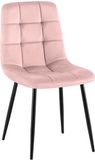CLP Antibes Eetkamerstoel - Zonder armleuning - Velvet - Fluweel/roze