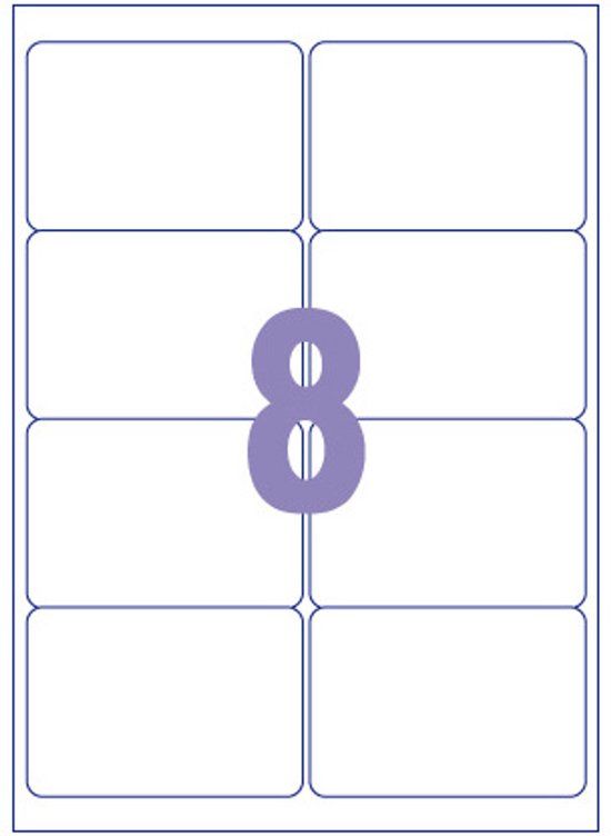 Kangaro K-9967 Etiket - Inkjet/Laser/Kopieer - 99,1x67,7mm - 100 Vel - 8 Stickers Per Vel