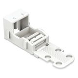 WAGO Bevestigingsadapter 221-522 | voor 2 geleiderklemmen, 4 mm², 10 stuks, met vergrendelvoet, geschikt voor staande montage van verbindingsklemmen, wit