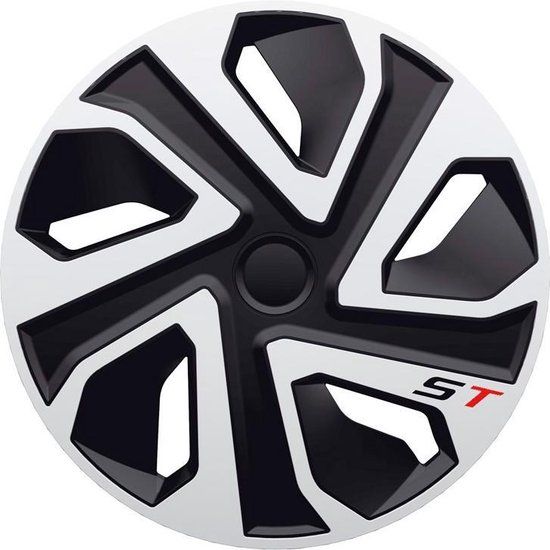 J-Tec Wieldoppen 14 inch ST zilver/zwart - Set van 4